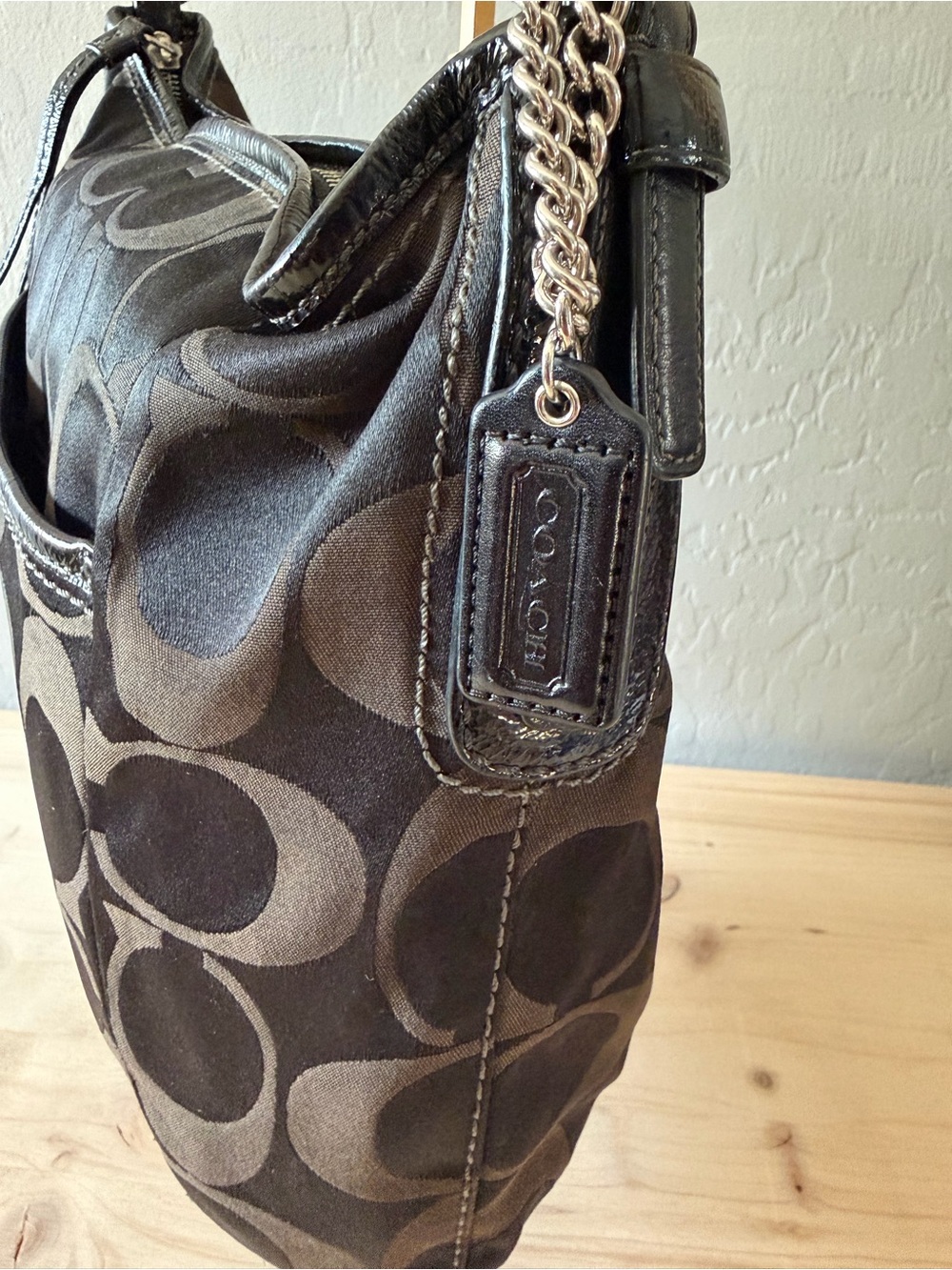 Vintage Y2K Coach Carley Soho Signature Monogram Hobo Shoulder Bag - Black - Picture 6 of 8